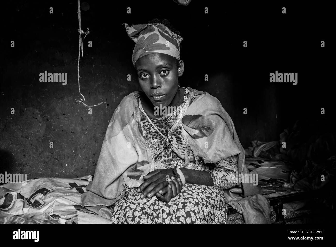 War in Ethiopia, refugee from Tigray, Africa Stock Photo
