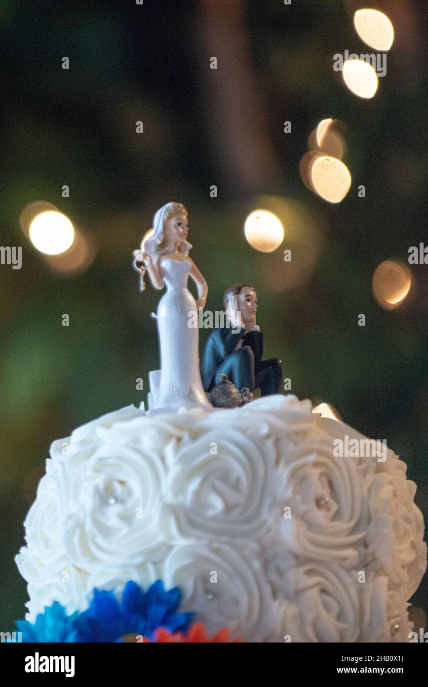 Gorgeous bride and groom wedding cake topper Stock Photo - Alamy
