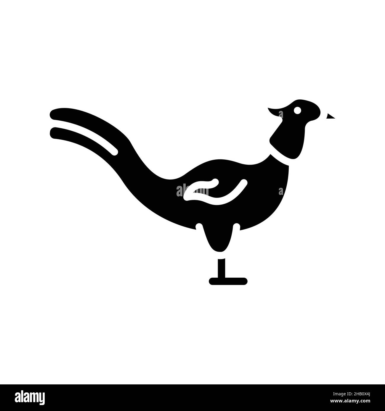 Common Pheasant Glyph Icon Animal Vector  Stock Vector