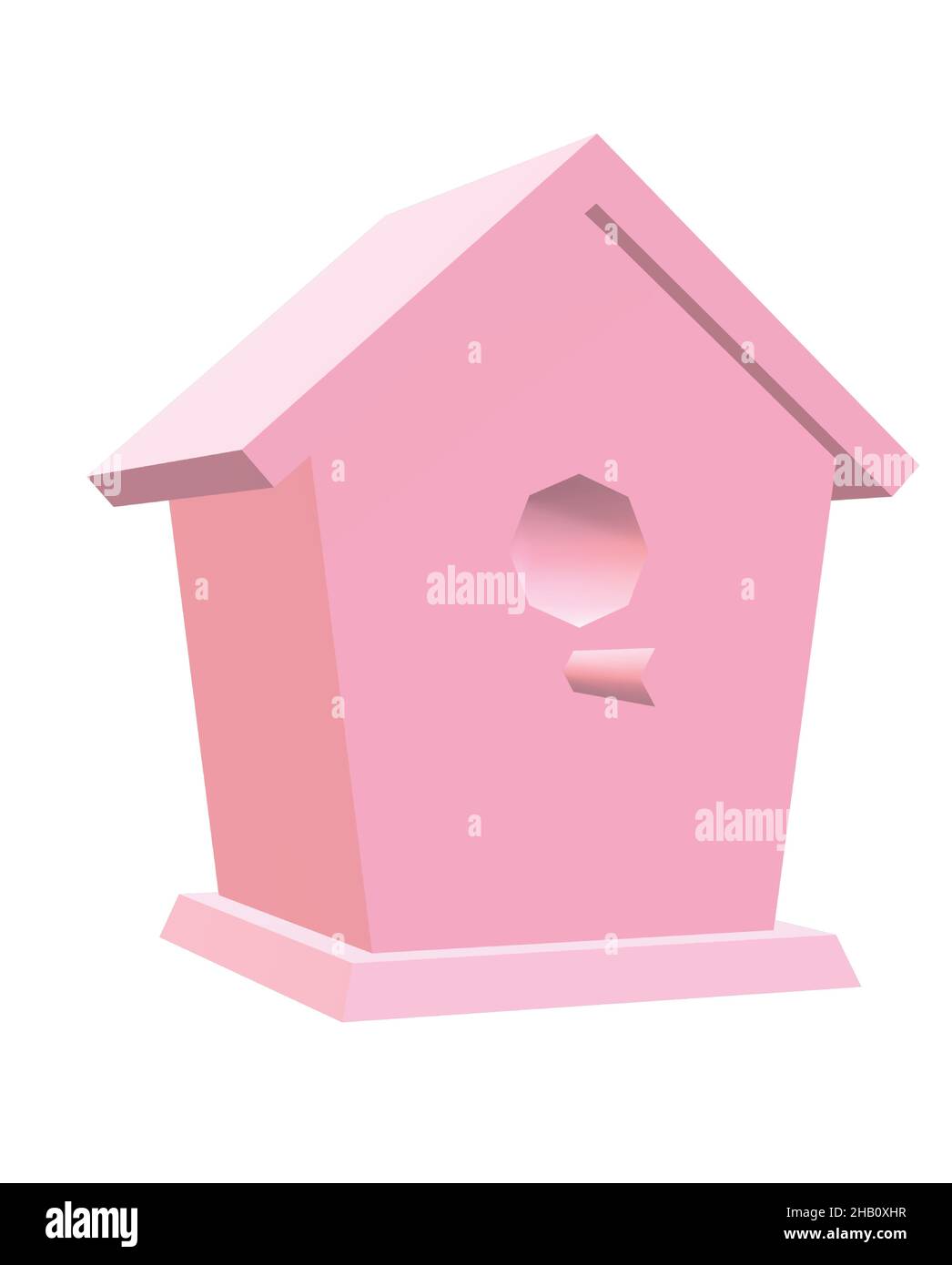 Solid Rose Pink Bird House Stock Vector Image & Art Alamy