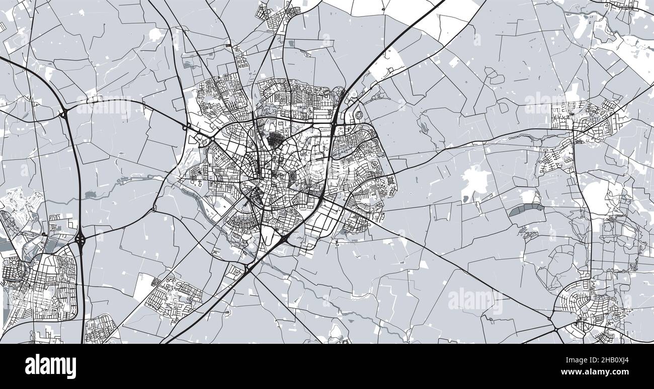 Urban vector city map of Lund, Sweden, Europe Stock Vector