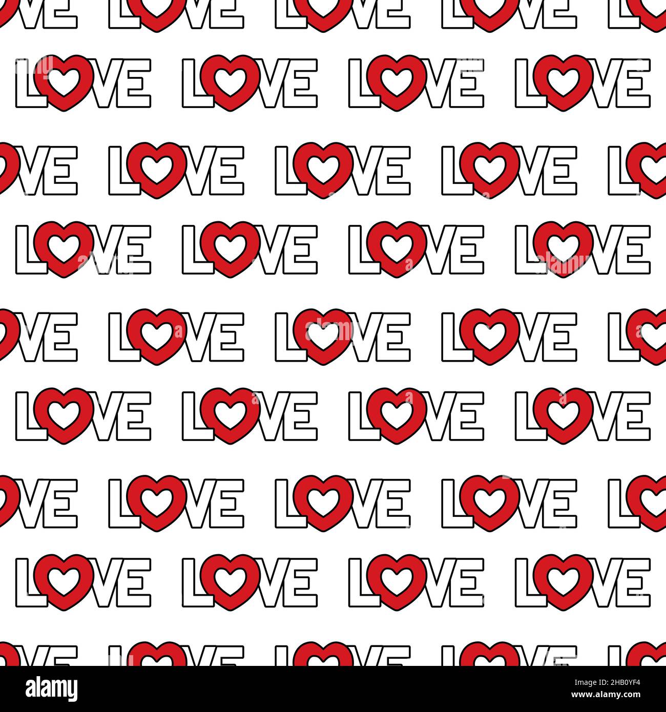 Hand drawn doodles hearts seamless pattern Stock Vector Image & Art - Alamy