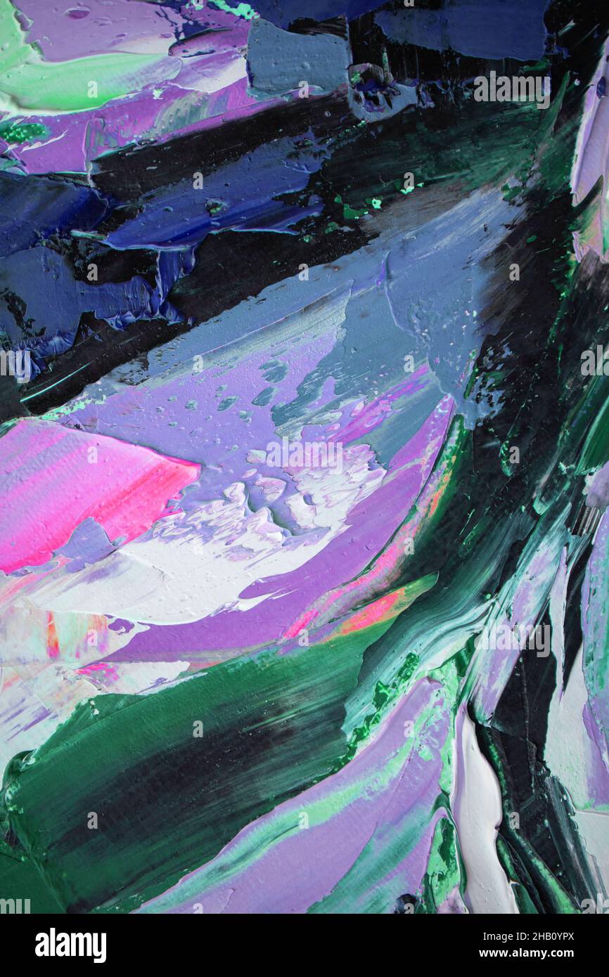 An unusual technique was created using a palette knife and a brush