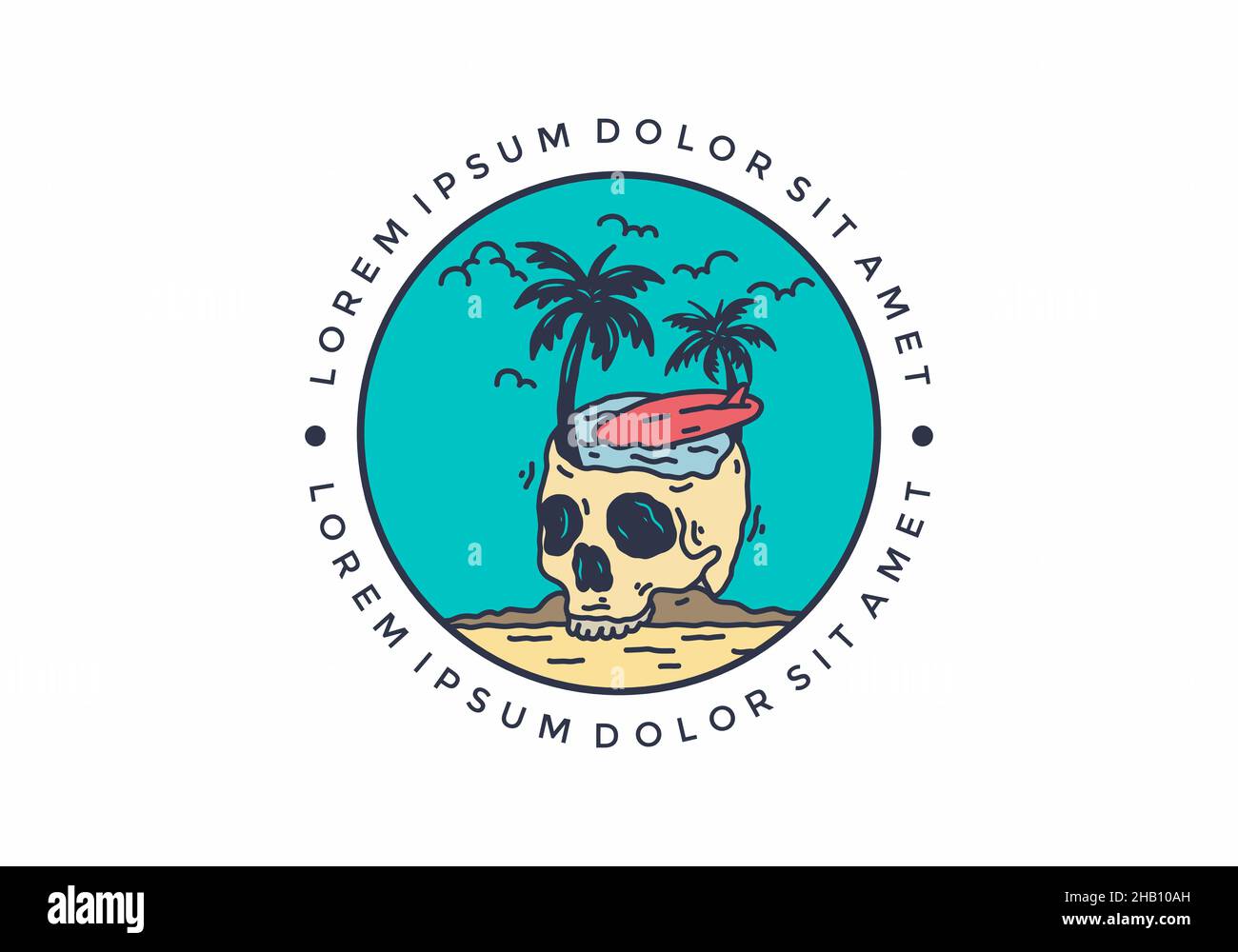 Illustration of skull and surf design Stock Vector Image & Art - Alamy