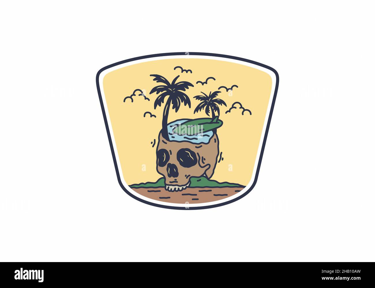 Illustration of skull and surf design Stock Vector Image & Art - Alamy