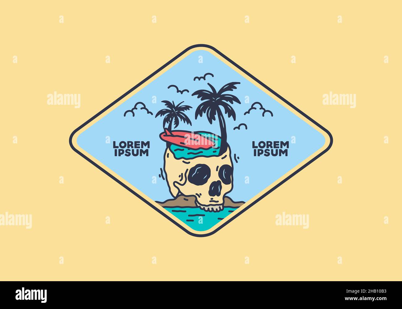 Illustration of skull and surf design Stock Vector Image & Art - Alamy