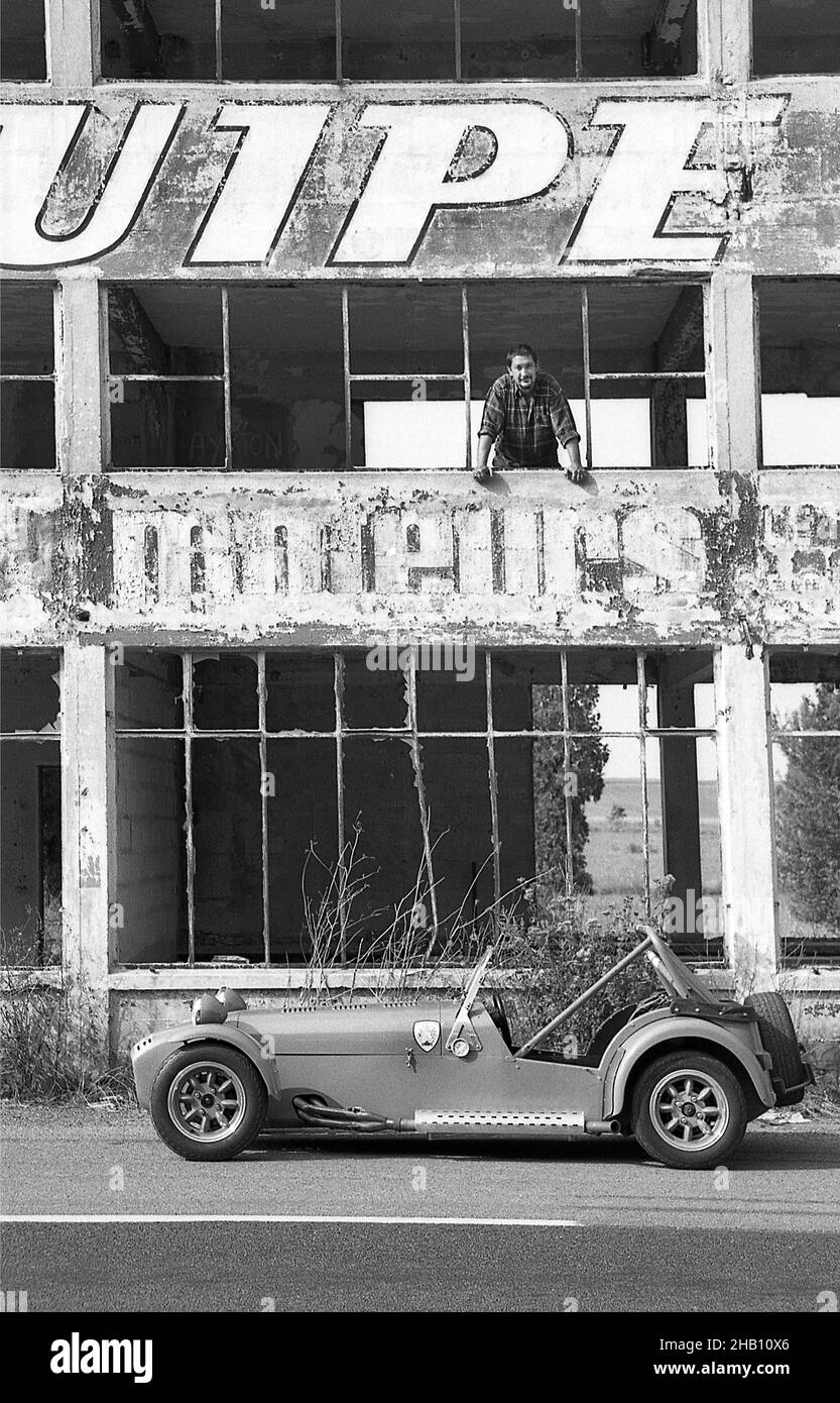 Chris Rhea Racing Chris Rea with his Caterham7 race car at the old Reims race track ...