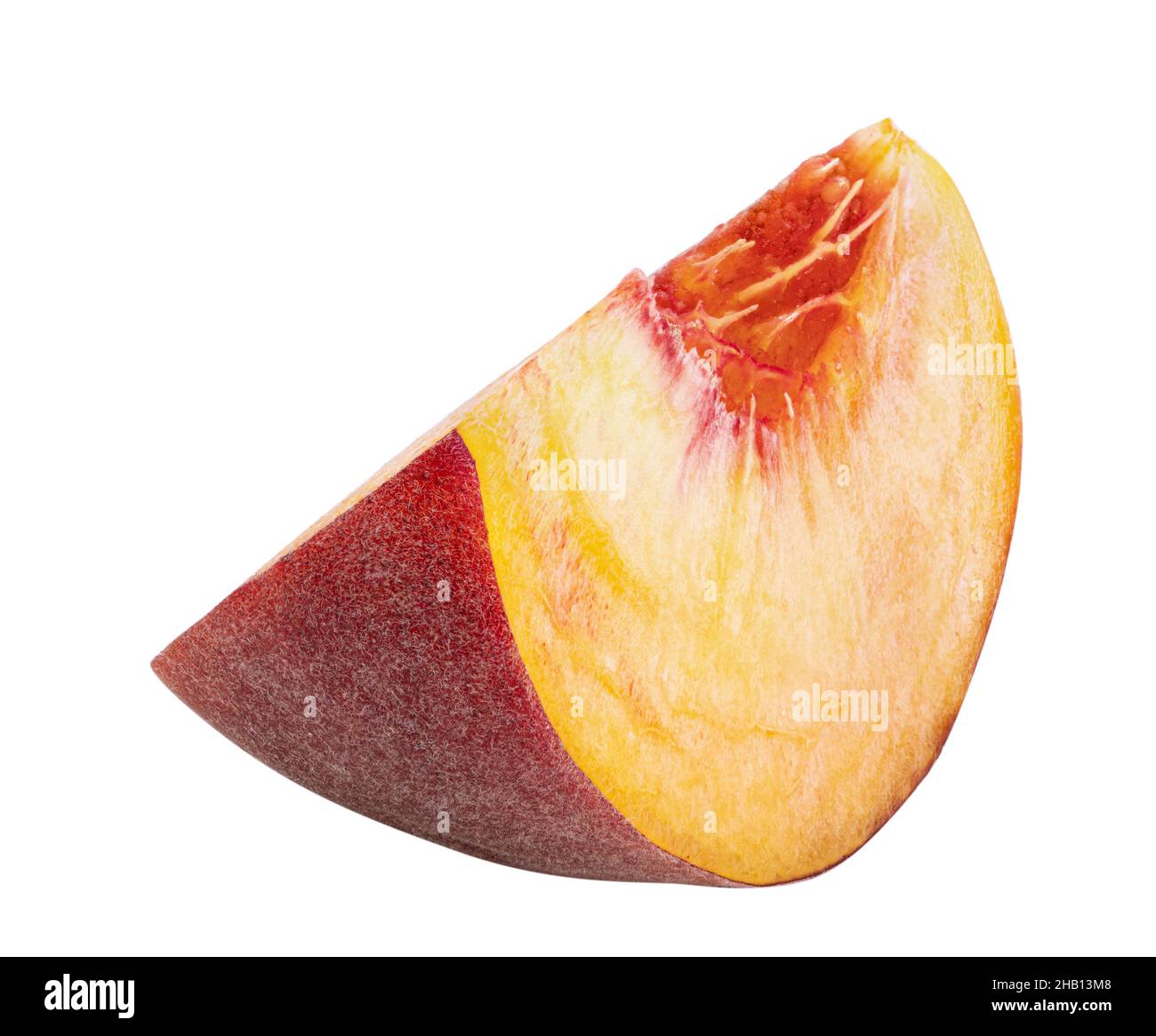 Fresh peach isolated on white background. Clipping path Stock Photo