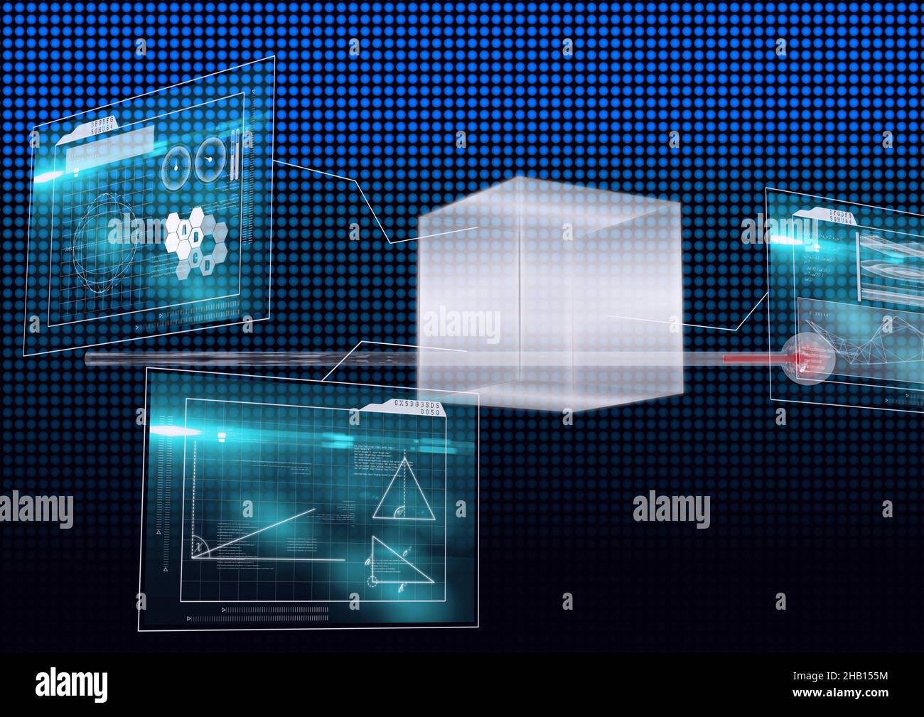Multiple screens with digital interface with data processing against ...