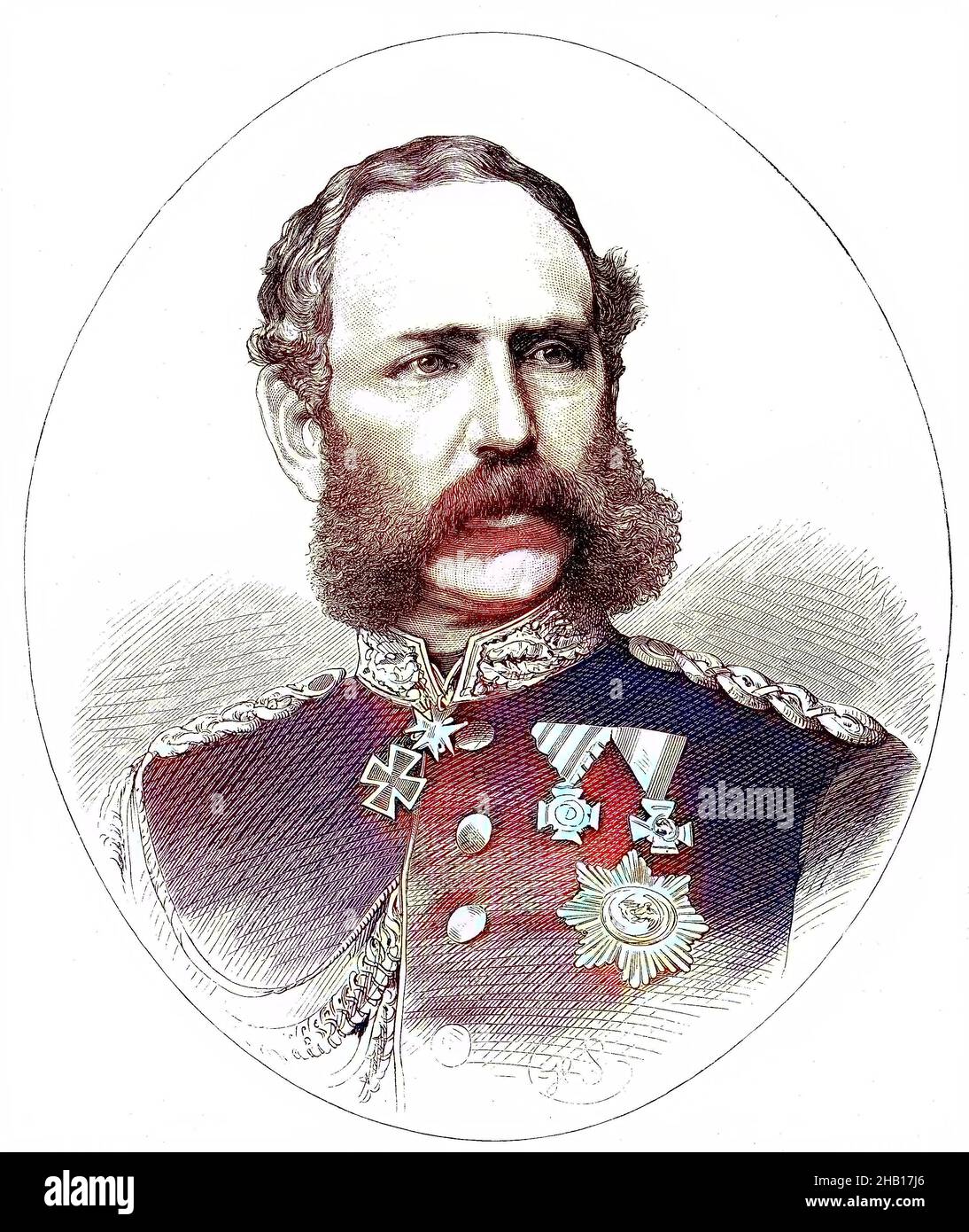 Albert, Frederick Augustus Albert Anton Ferdinand Joseph Karl Maria Baptist Nepomuk Wilhelm Xaver Georg Fidelis,  23 April 1828 - 19 June 1902, was a German King of Saxony and a member of the House of Wettin, Commander-in-Chief of the Fourth Army of the German Army, German-French War 1870/1871  /  Albert, Friedrich Augustus Albert Anton Ferdinand Joseph Karl Maria Baptist Nepomuk Wilhelm Xaver Georg Fidelis, 23. April 1828 - 19. Juni 1902, war ein deutscher König von Sachsen und Mitglied des Hauses Wettin, Oberbefehlshaber der Vierten Armee des Deutschen Heeres, Deutsch-Französischer Krieg 187 Stock Photo