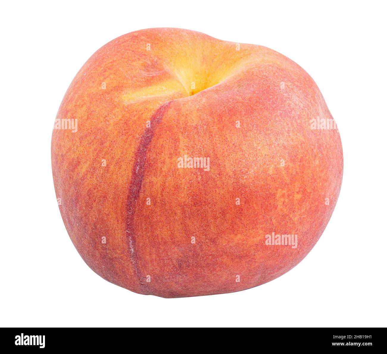 Fresh peach isolated on white background. Clipping path Stock Photo