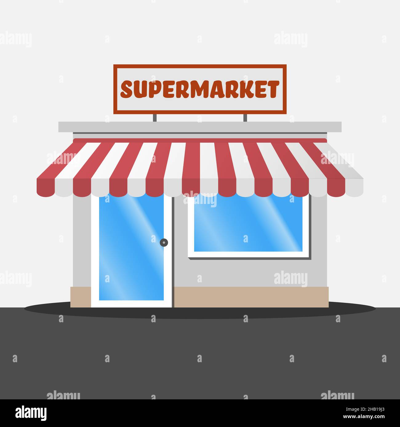 supermarket or grocery store building vector illustration Stock Vector