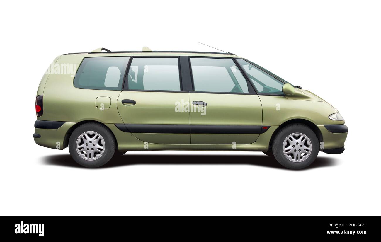 Large MPV French car side view isolated on white background Stock Photo