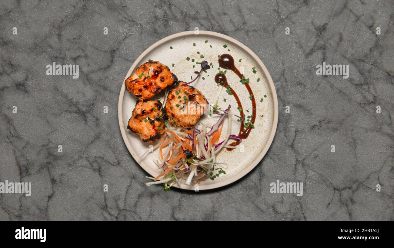 Honk Kong Chicken Tikka...Japanese, Thai, Chinese, Korean, Mongolian and Oriental food. Stock Photo
