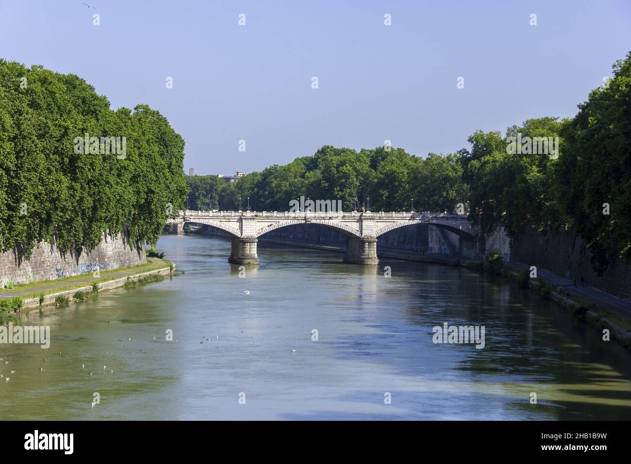 Bridge in Rome across the Tiber in Italy Stock Photo - Alamy