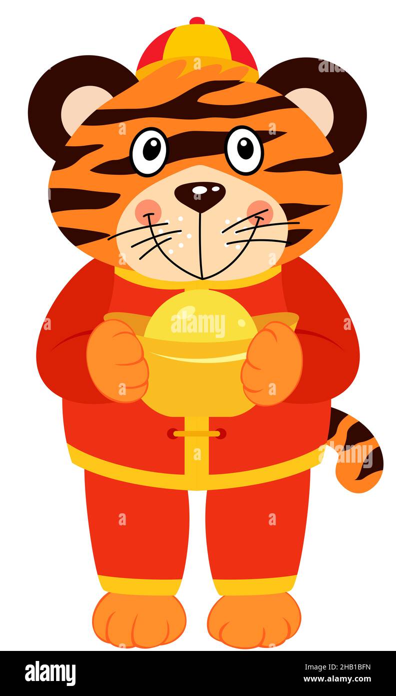 Funny zodiac tiger chinese good fortune symbol Stock Photo