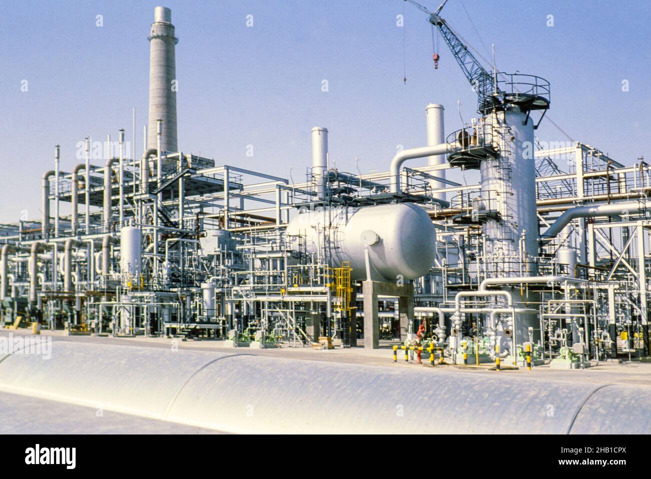 Oil industry in Ras Tanura area, Saudi Arabia, refinery 1979 Stock Photo