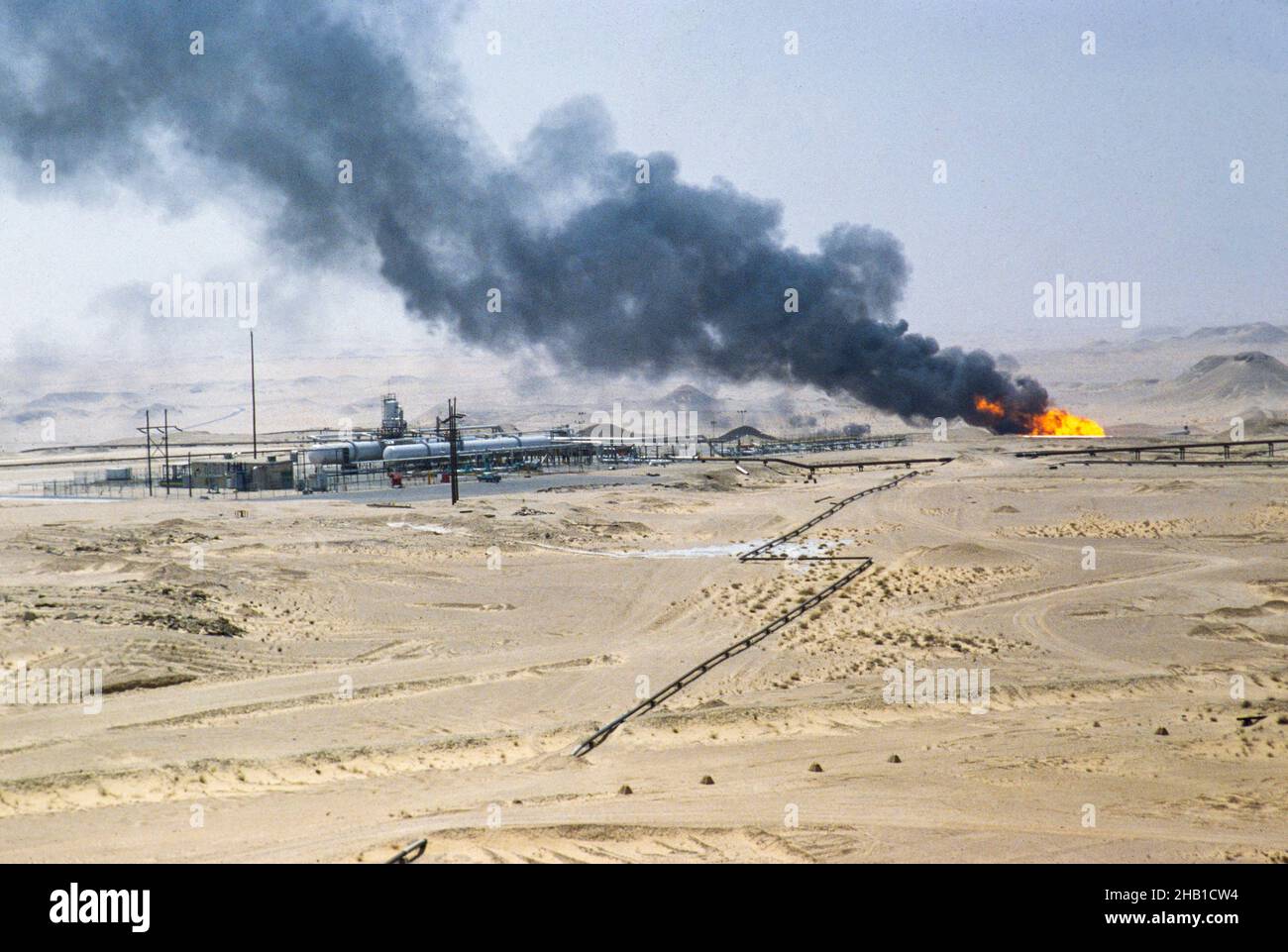 Oil industry in Ras Tanura area, Saudi Arabia,  1979 Stock Photo