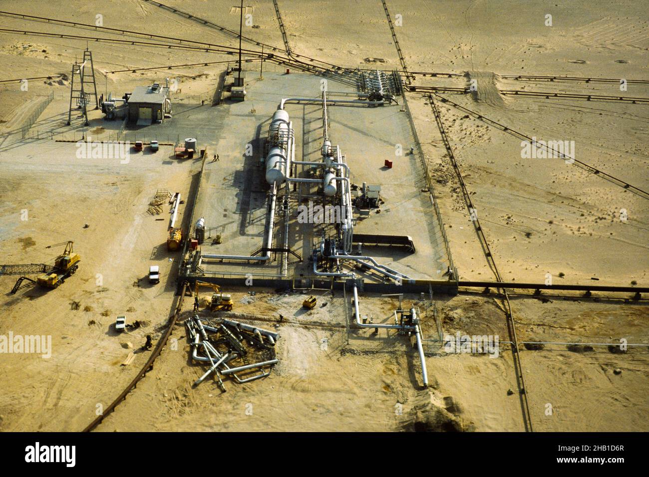 Oil industry in Ras Tanura area, Saudi Arabia,  1979 Stock Photo