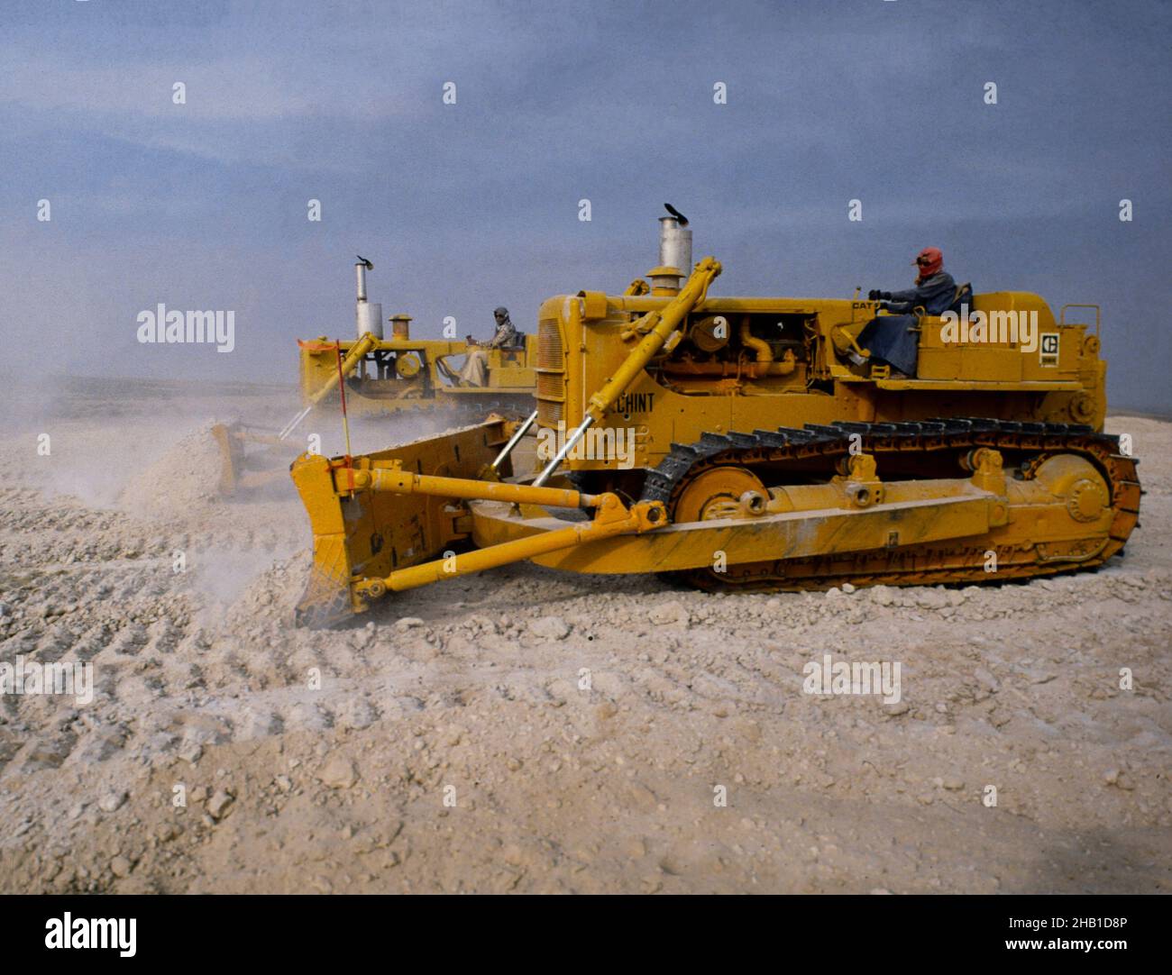 Oil industry in Ras Tanura area, Saudi Arabia, D6H caterpillar