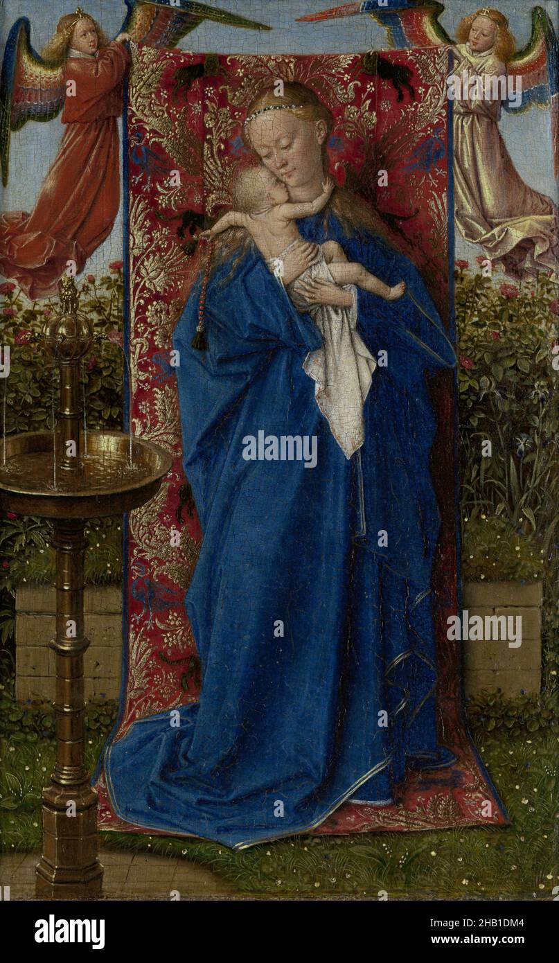 Madonna at the Fountain, Jan van Eyck, 1439, painting, 1439, Belgian Art Stock Photo