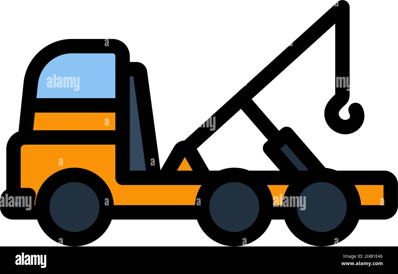 Car Towing Truck Icon. Editable Bold Outline With Color Fill Design ...