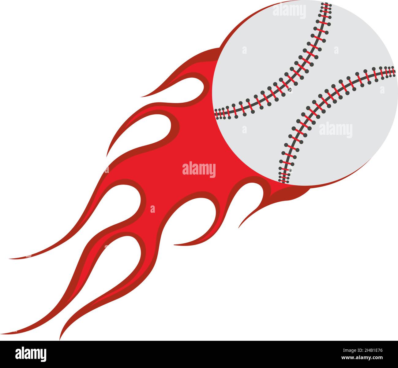 Baseball Fire Ball Icon. Flat Color Design. Vector Illustration. Stock Vector