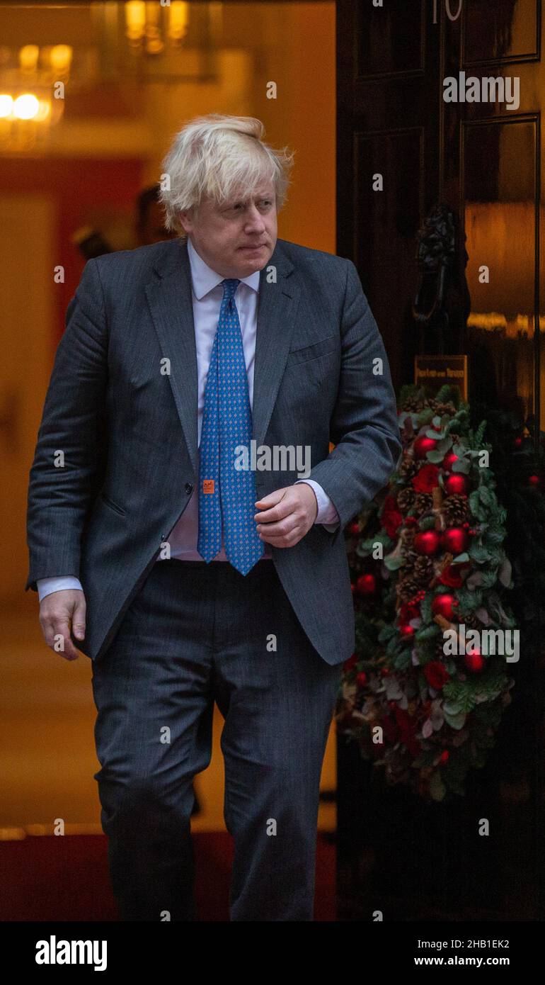 London, England, UK. 16th Dec, 2021. UK Prime Minister BORIS JOHNSON welcomes the Sultan of Oman, Haitham Bin Tarik Al Said to 10 Downing Street. (Credit Image: © Tayfun Salci/ZUMA Press Wire) Stock Photo