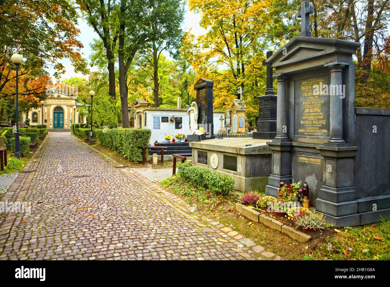 Poland, Cracow, Rakowiecki cementary. Stock Photo