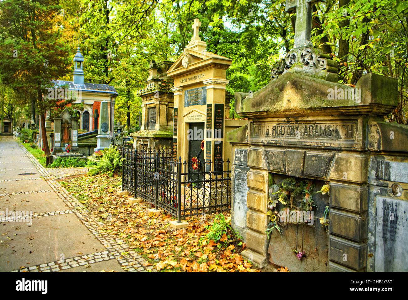 Poland, Cracow, Rakowiecki cementary. Stock Photo