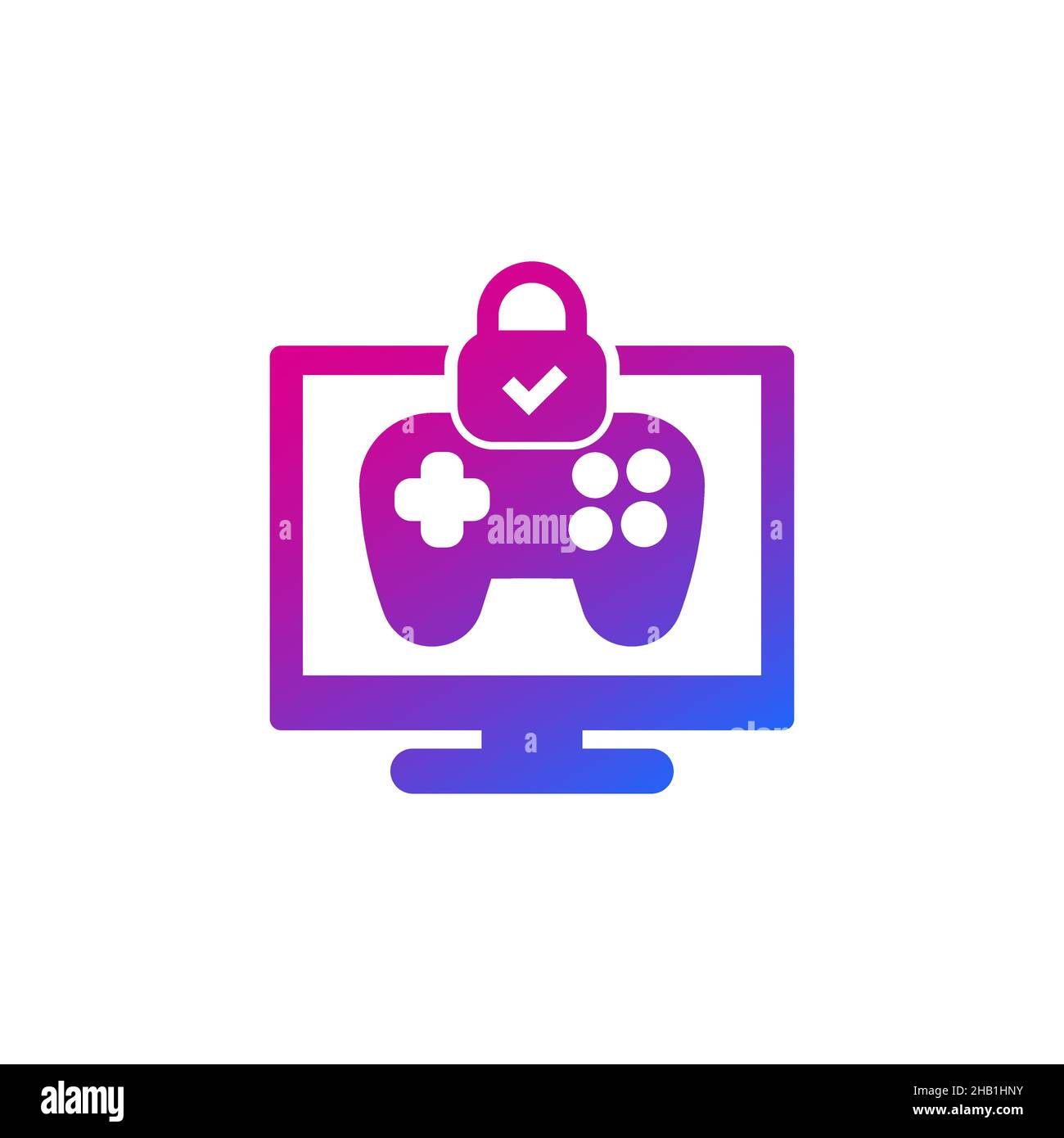 Parental control for games icon with a gamepad Stock Vector