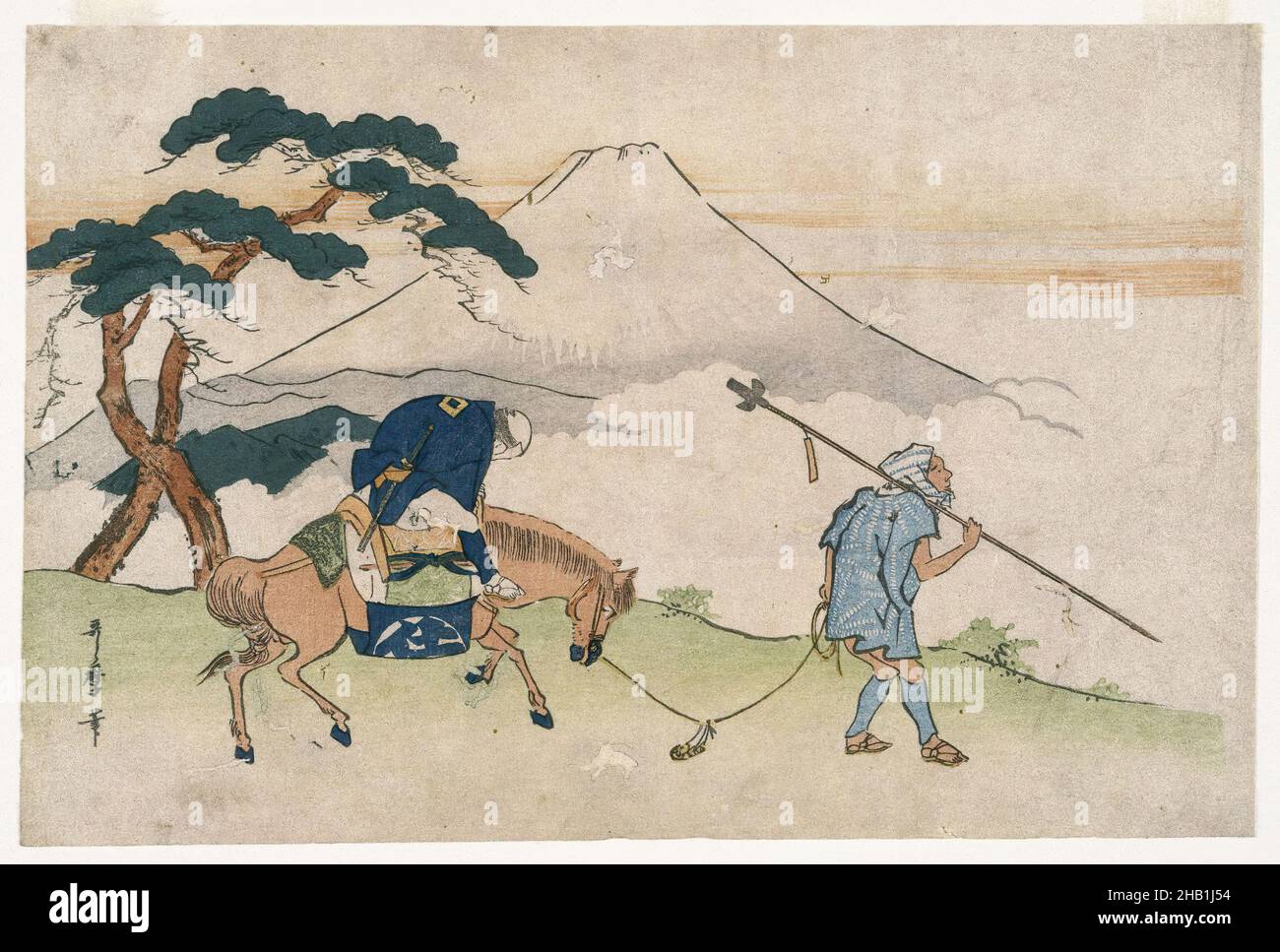 Japanese ukiyo e print man on horse hi-res stock photography and images -  Alamy