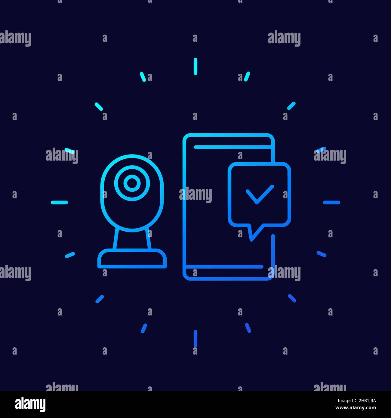 ip camera connected to smart phone line icon Stock Vector Image & Art ...