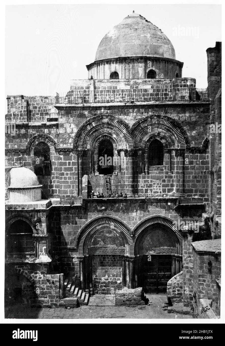 Entrance, Church of the Holy Sepulchre, Jerusalem, Francis Frith, British, 1822-1898, Gelatin silver photograph, ca. 1875-1880 Stock Photo