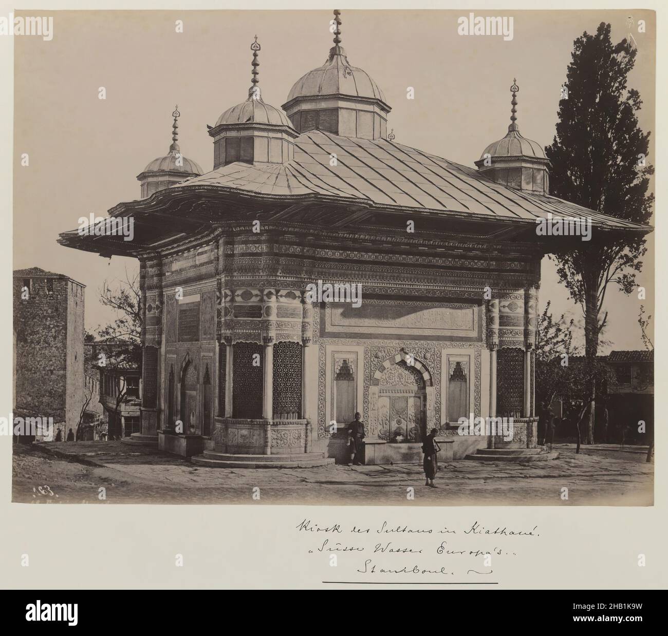Fountain of Sultan Ahmet III, r. 1703-1730, Gelatin silver photograph, ca. 1860-1880, Ottoman Period, sheet: height: 12 in Stock Photo