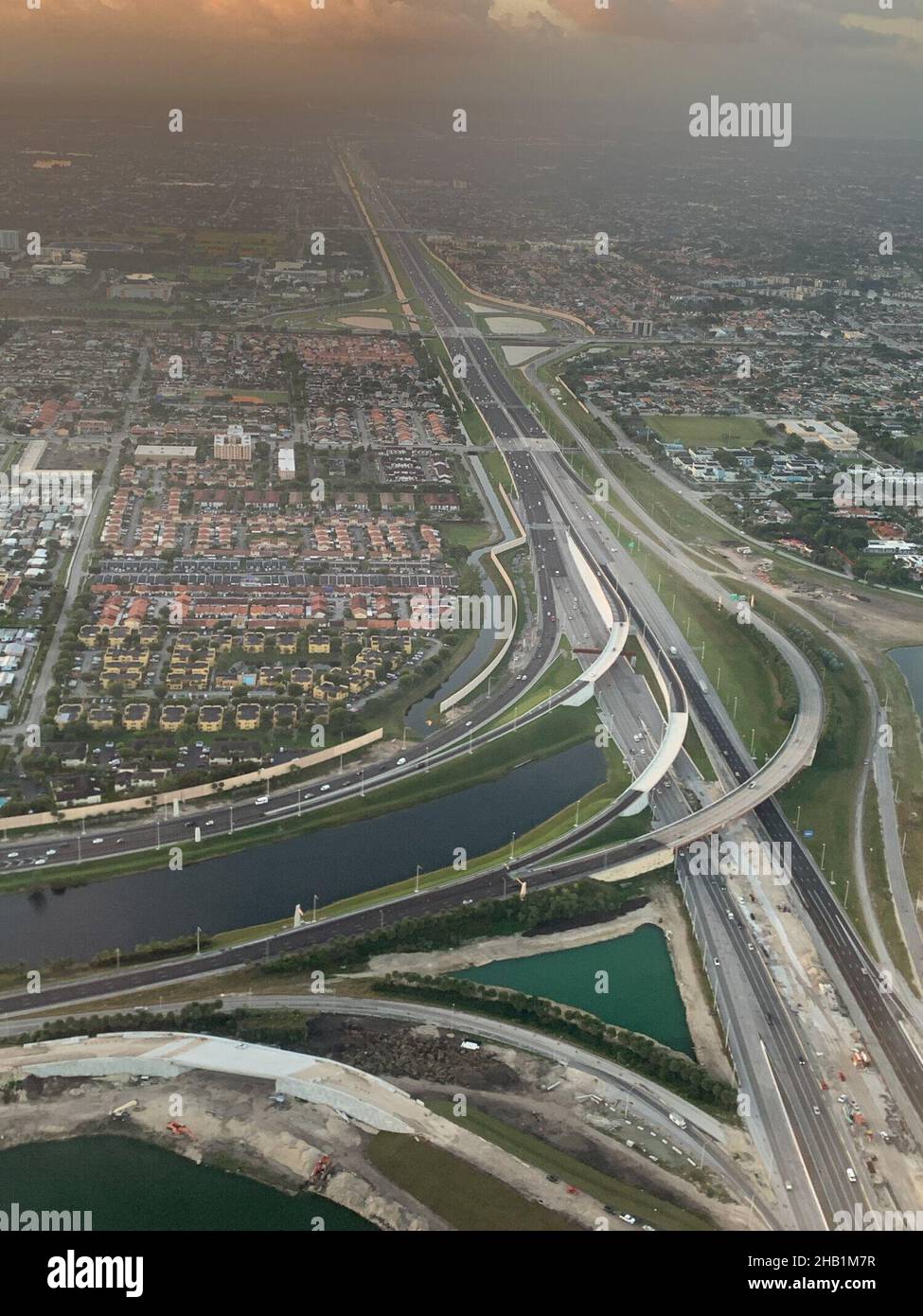 Miami International Airport Hotel Above Terminal 270 Sunset FL Postcard  Aerial
