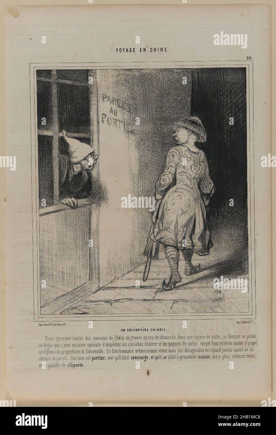 Un Coléoptère Chinois, Honoré Daumier, French, 1808-1879, Lithograph on newsprint, France, January 26, 1845, Sheet: 14 1/4 x 9 11/16 in., 36.2 x 24.6 cm Stock Photo