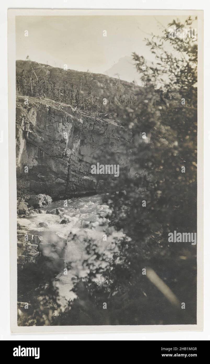 River Rapids in a Gorge, American, Gelatin silver photograph, ca. 1900, 5 1/4 x 3 1/8 in., 13.3 x 8.0 cm, 20thC, American, river rapids Stock Photo