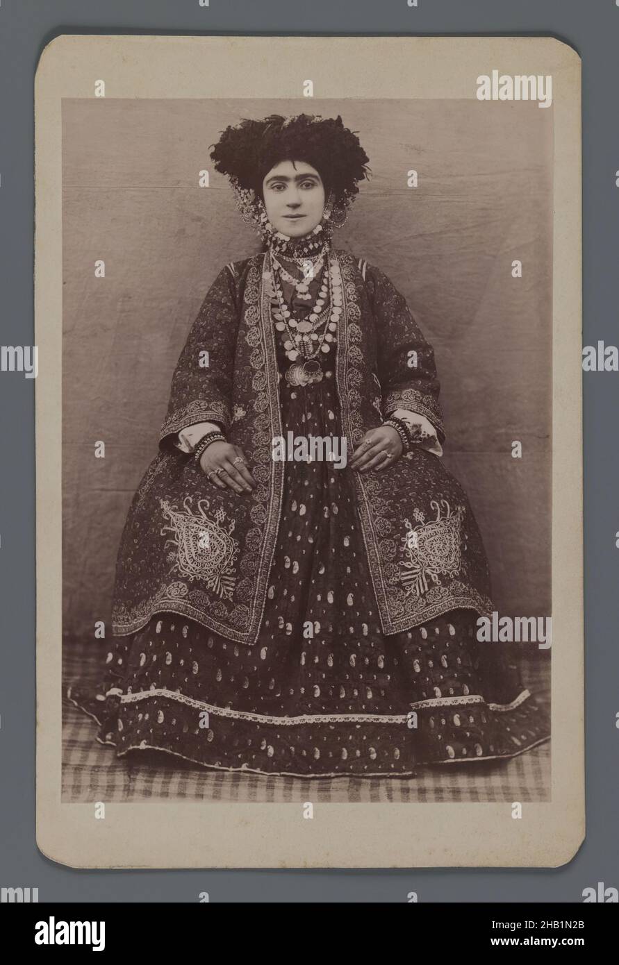 Female Member of a Tribal Khan's Family, One of 274 Vintage Photographs, Albumen silver photograph, late 19th-early 20th century, Qajar, Qajar Period, photo: 5 1/2 x 3 13/16 in., 14.0 x 9.7 cm Stock Photo