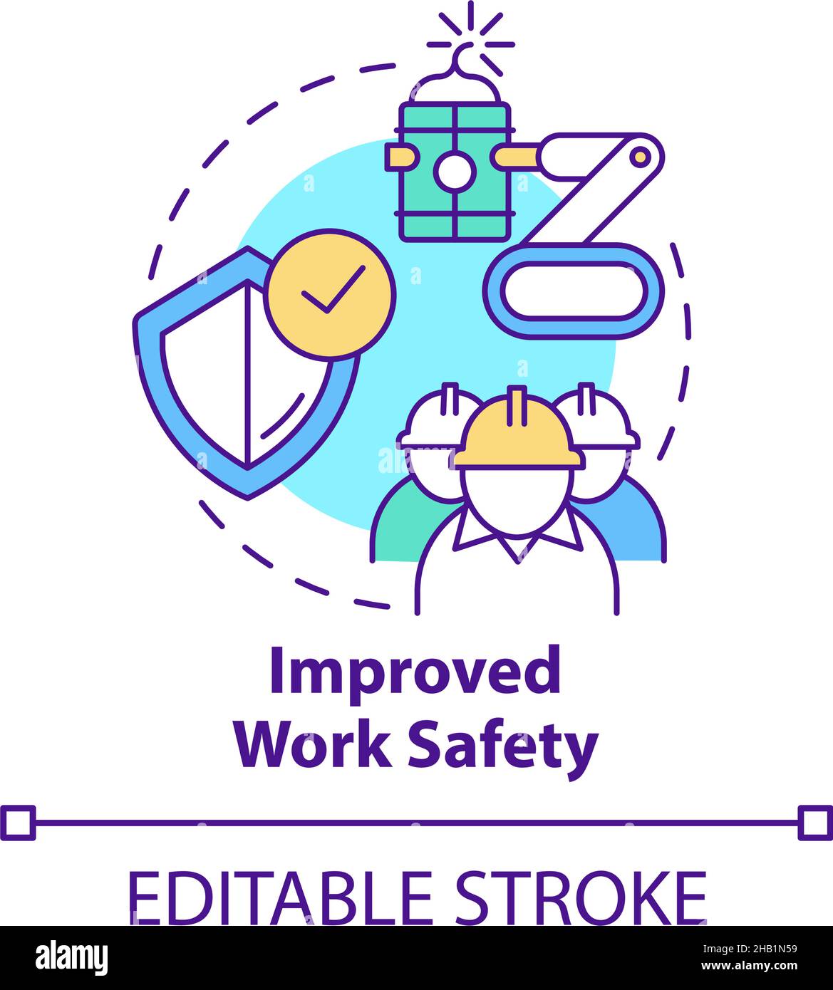Improved work safety concept icon Stock Vector