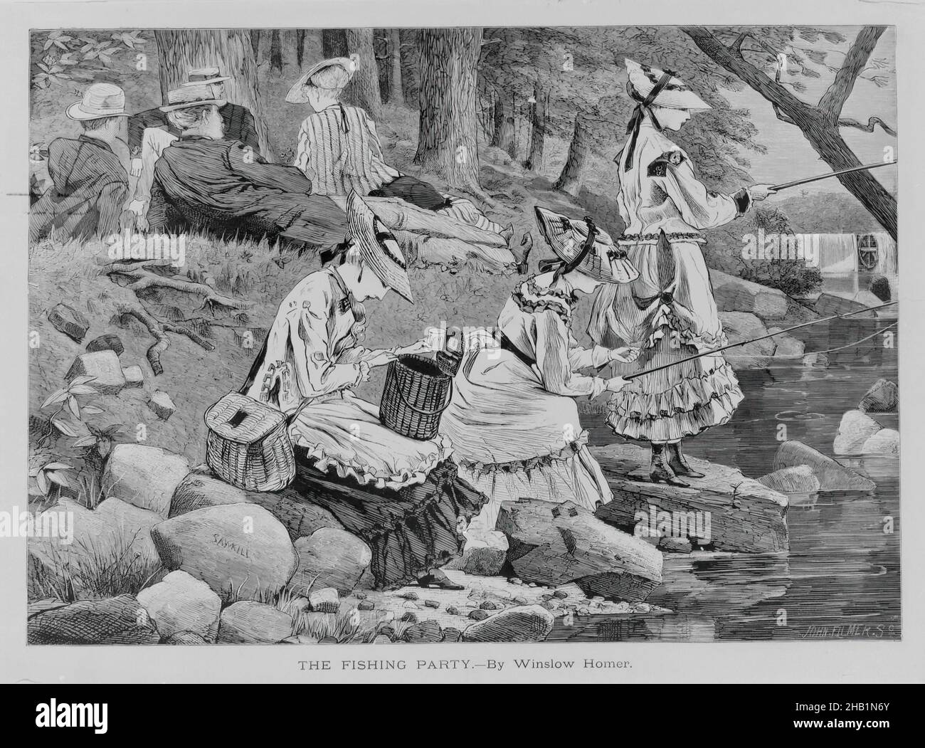 The Fishing Party, Winslow Homer, American, 1836-1910, Wood 