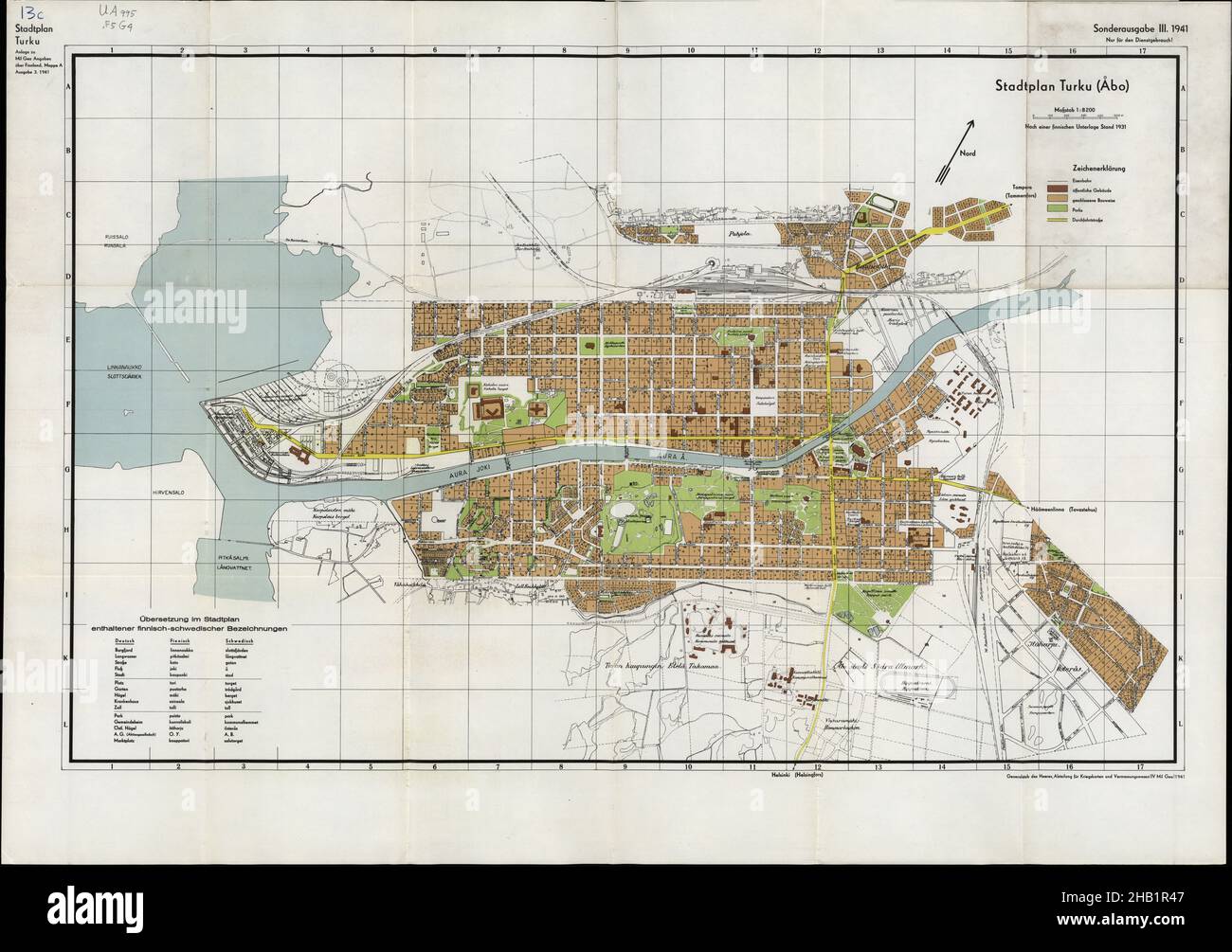 Turku Map, Turku Poster, Turku Plan, Turku Poster, Turku Maps, Turku City Plan, Turku City Map, Vintage Turku Poster, Map of Turku, Finland Map Stock Photo