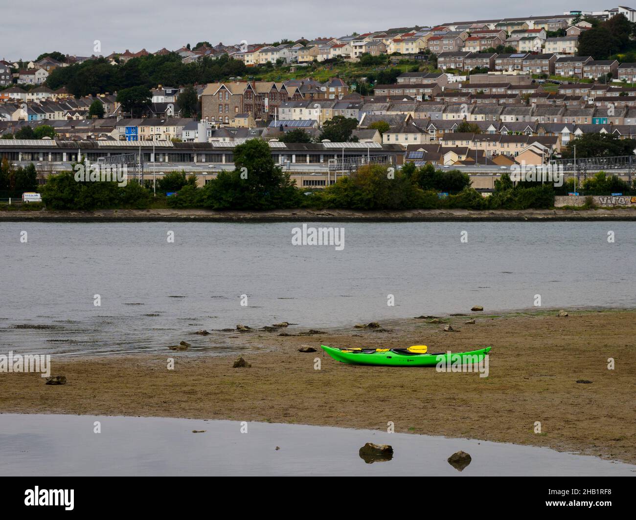 Saltram Beach on the River Plym, Plymouth, Devon, UK Stock Photo
