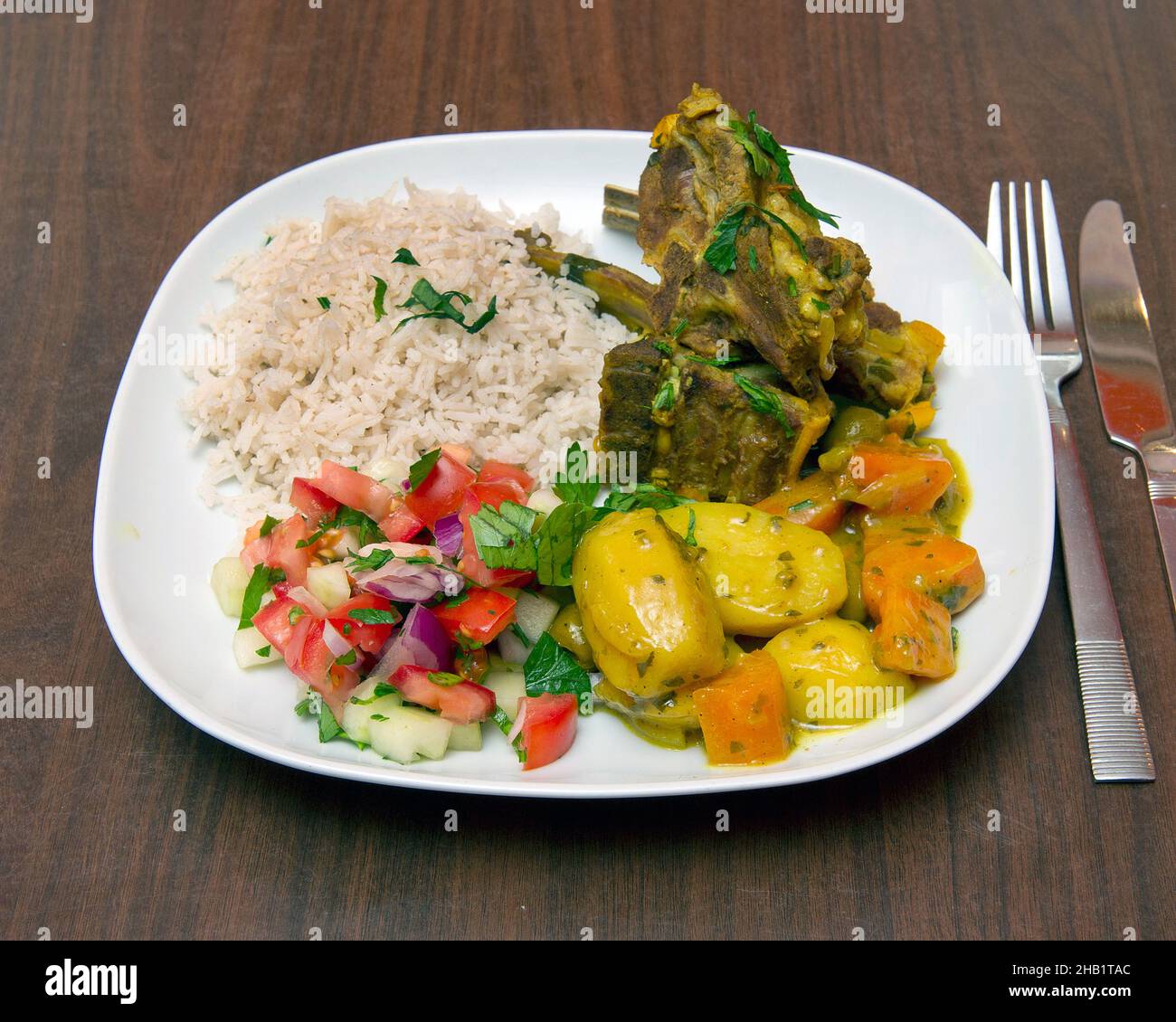 Moroccan lamb...Moroccan food. Stock Photo