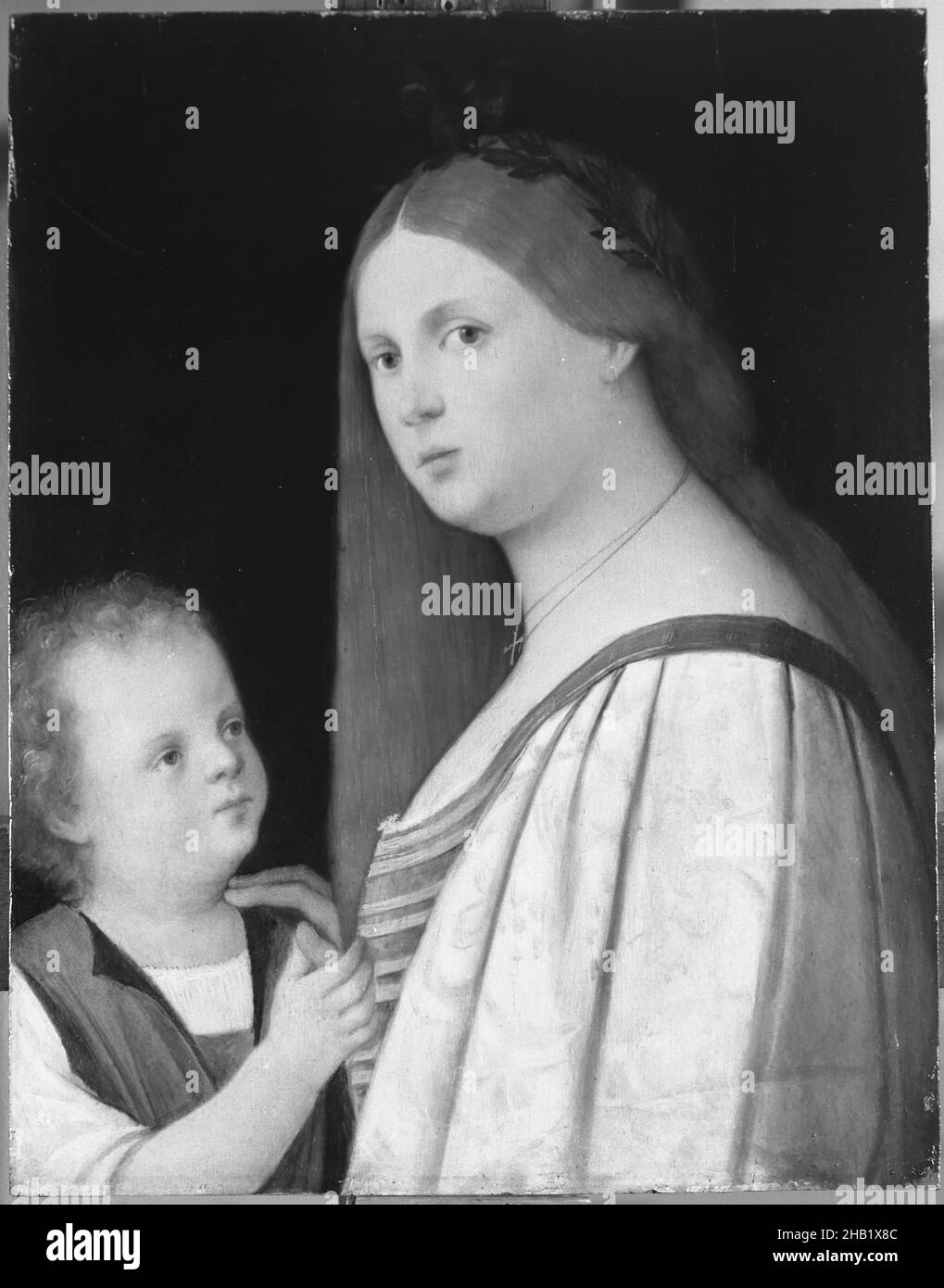 Woman and Child, after Vincenzo di Biagio Catena, Italian, Venetian, 1470/80-1531, Oil on panel, early 1500s, 18 1/2 x 14 1/2 in., 47.0 x 36.8 cm, Mother and Child Stock Photo