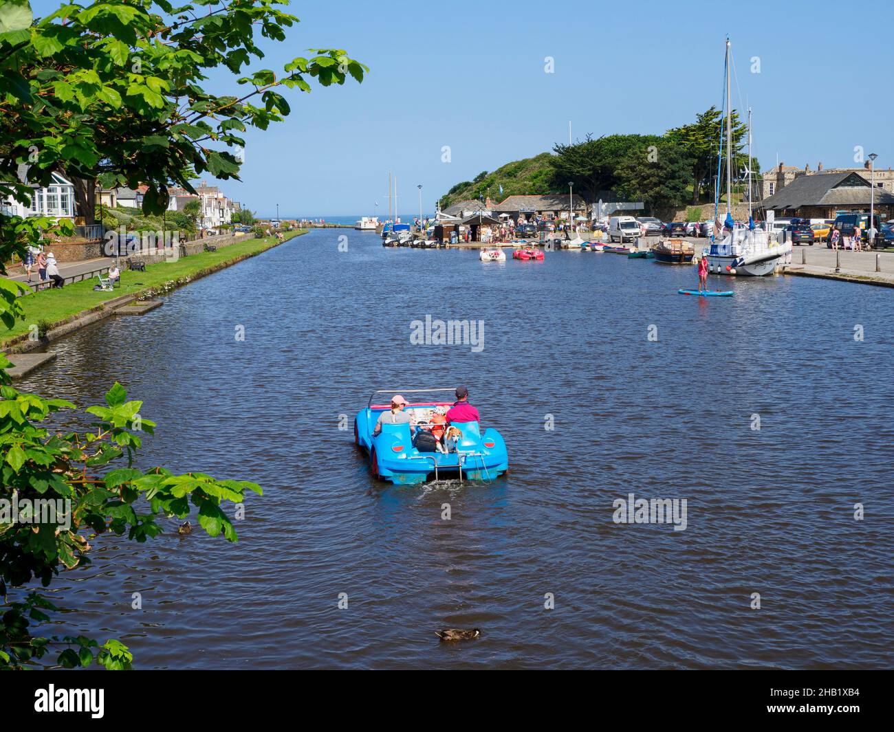 Summer on Bude Canal, Cornwall, UK Stock Photo