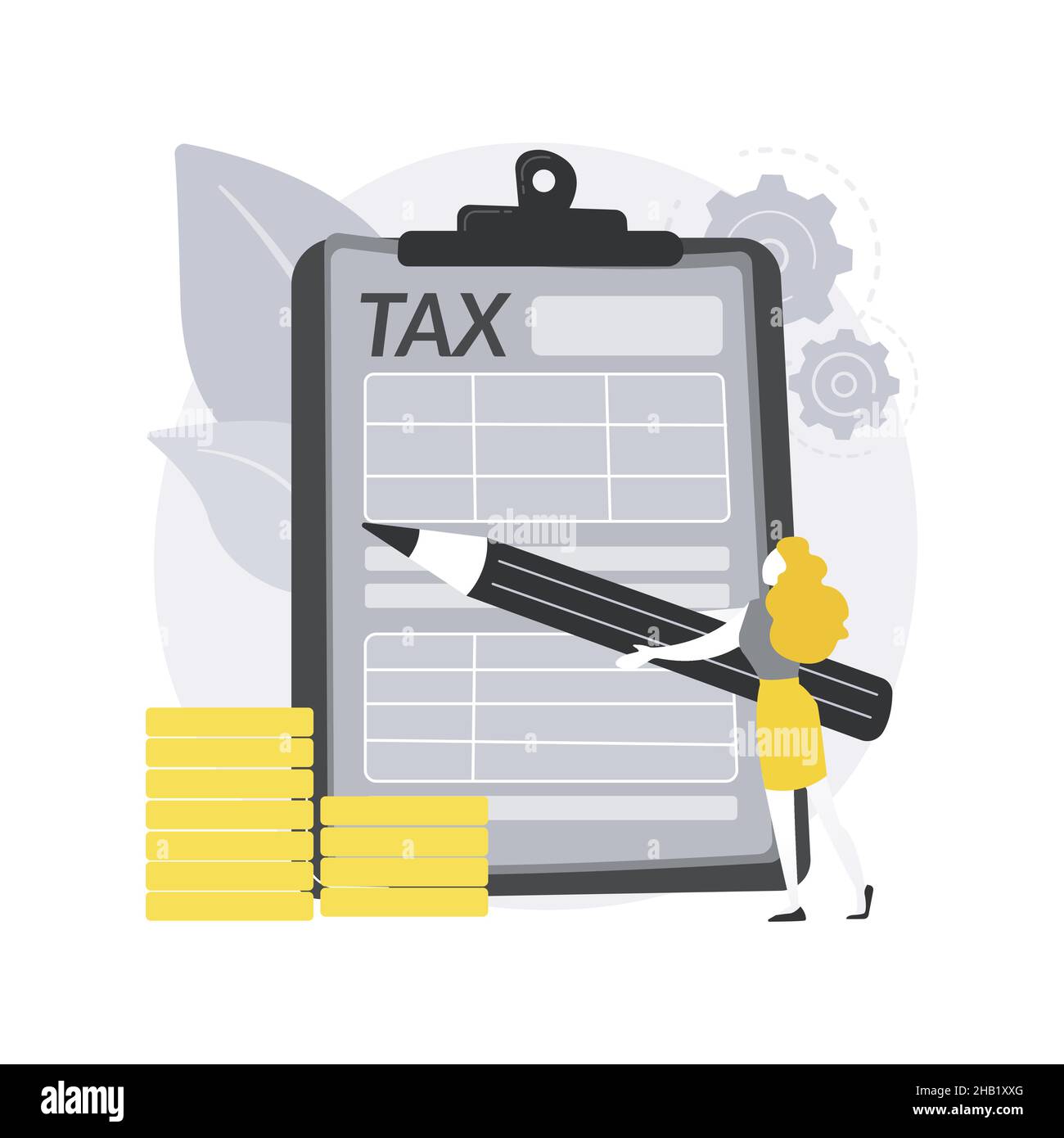 Paper tax filing abstract concept vector illustration Stock Vector