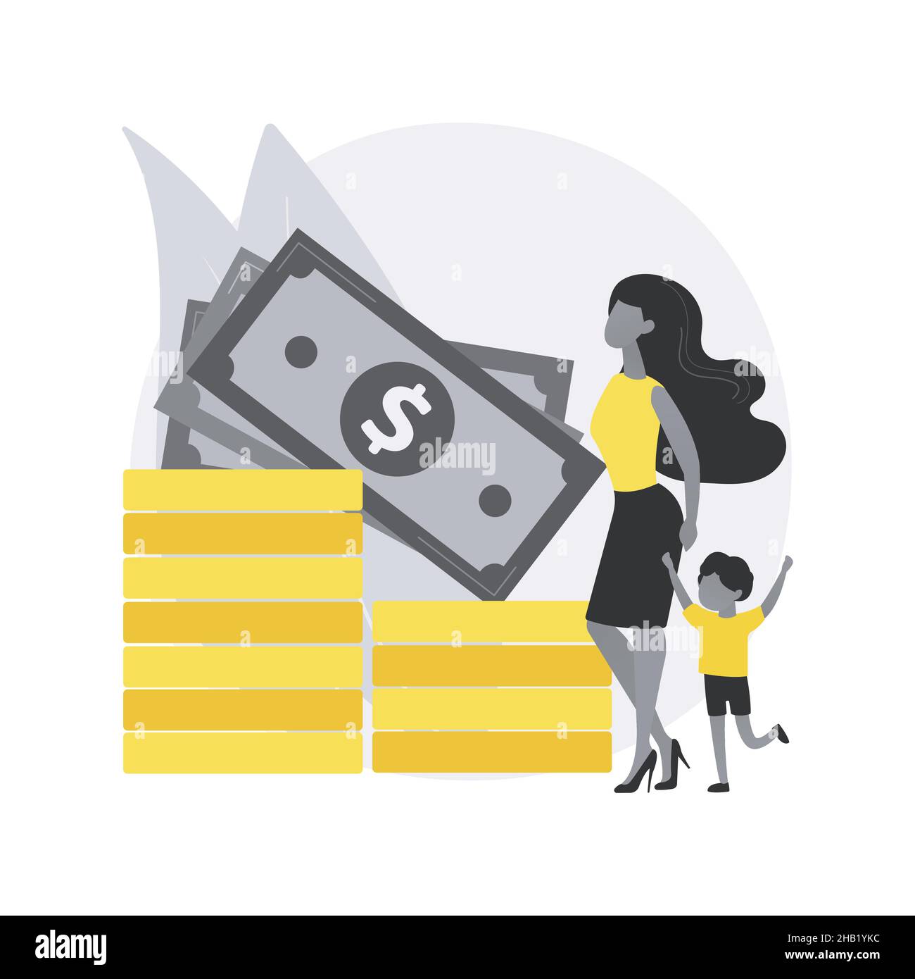 Child benefit abstract concept vector illustration. Stock Vector