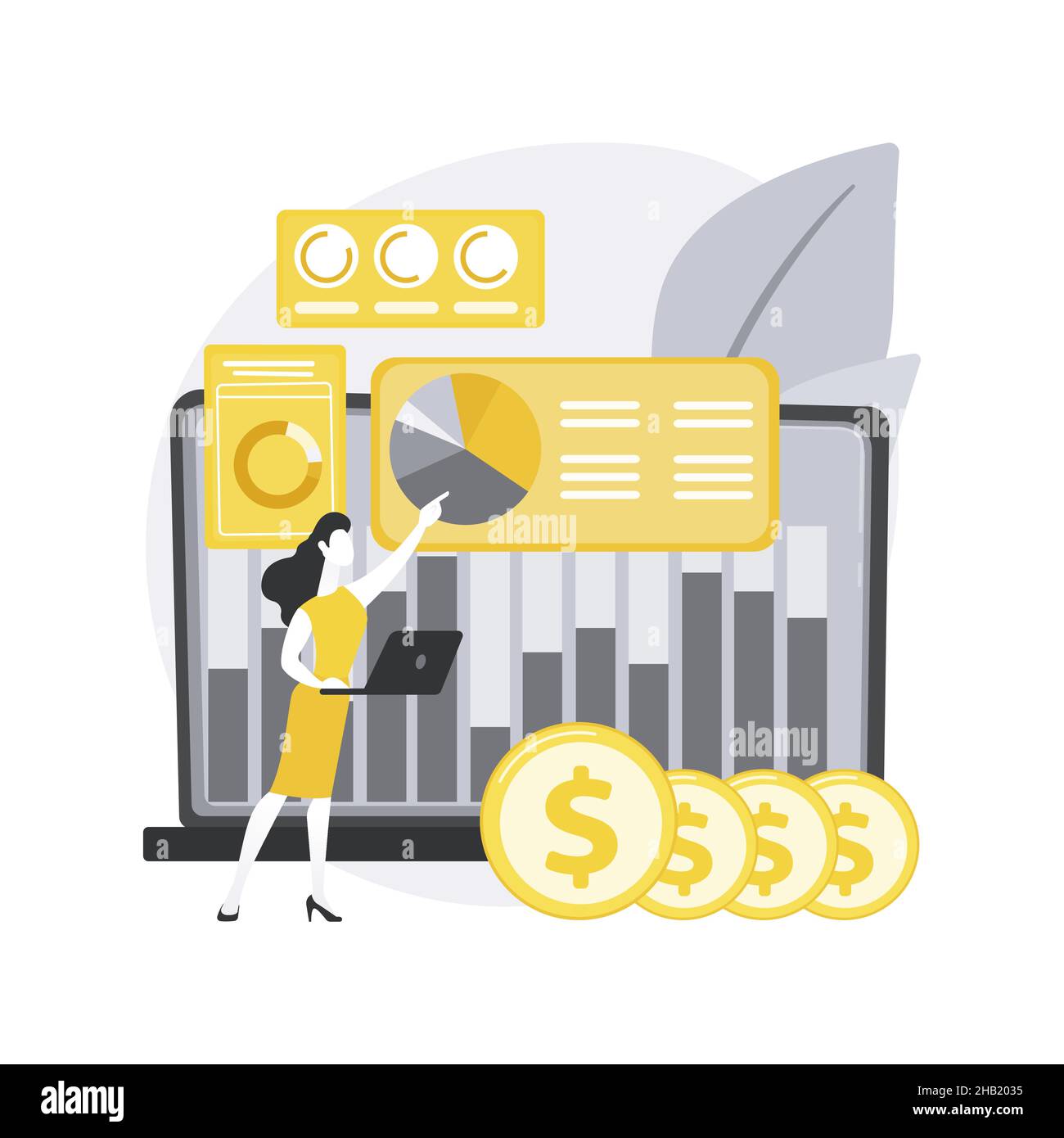 Financial data management abstract concept vector illustration Stock ...