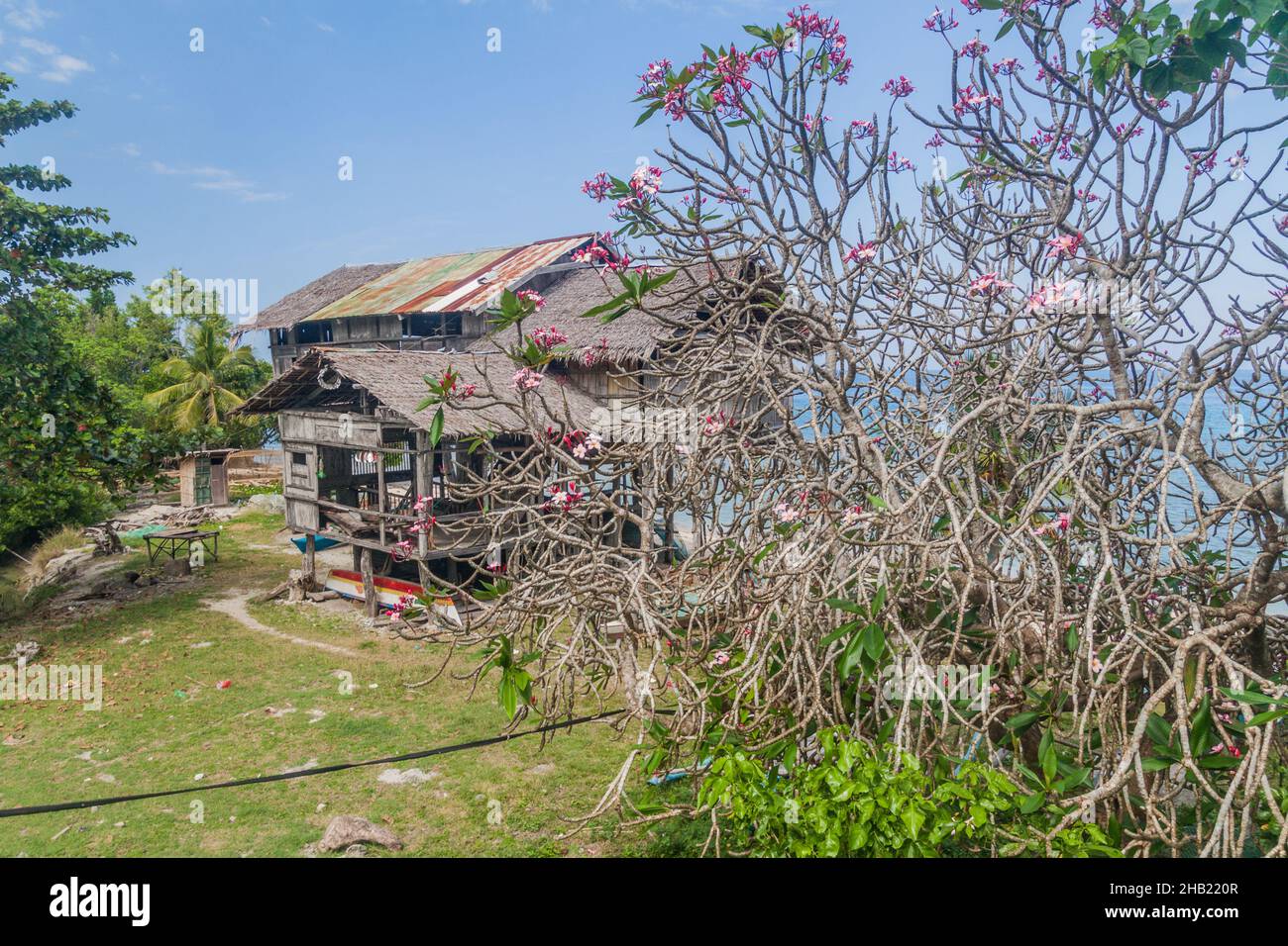 Coastal house on stilts on Siquijor island, Philippines. Stock Photo